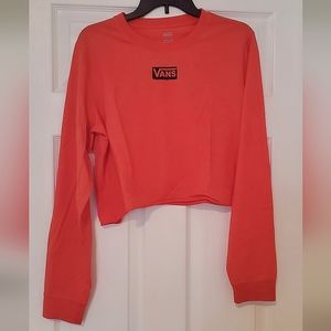 Orange Vans Extra Large XL Long Sleeve Crop Shirt